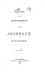 Cover of: Historique des journaux d'Ottawa