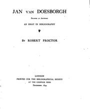 Cover of: Jan van Doesborgh, printer at Antwerp.: An essay in bibliography