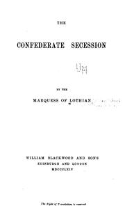 Cover of: The Confederate secession