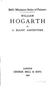 Cover of: William Hogarth by G. Elliot Anstruther