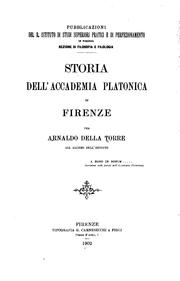 Cover of: Storia dell' Accademia platonica di Firenze