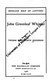 Cover of: John Greenleaf Whittier by Thomas Wentworth Higginson