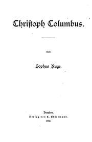 Cover of: Christoph Columbus. by Sophus Ruge