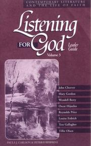 Cover of: Listening for God by Paula J. Carlson, Peter S. Hawkins
