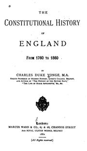 Cover of: The constitutional history of England from 1760 to 1860
