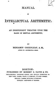 Manual of intellectual arithmetic by Benjamin Greenleaf