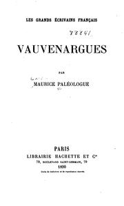 Cover of: Vauvenargues by Maurice Paléologue