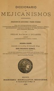 Cover of: Diccionario de mejicanismos by Féliz Ramos y Duarte