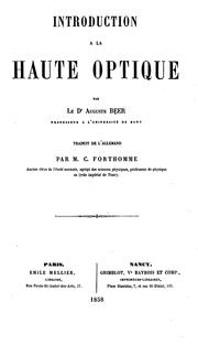 Cover of: Introduction à la haute optique