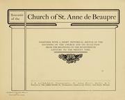 Cover of: Souvenir of the Church of St. Anne de Beaupre: together with a short sketch of the founding of the church and its evolution from the beginning of the seventeenth century to the present time