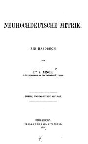 Cover of: Neuhochdeutsche Metrik. by Jacob Minor