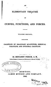 Cover of: An elementary treatise on curves, functions, and forces.