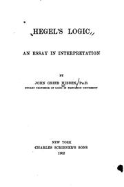 Cover of: Hegel's logic: an essay in interpretation