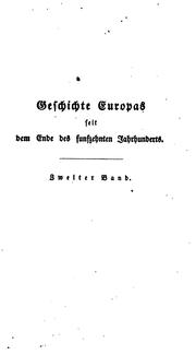 Cover of: Geschichte Europas seit dem Ende des funfzehnten Jahrhunderts