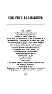 Cover of: Une fête brésilienne célébrée à Rouen en 1550: suivie d'un fragment du XVIe siècle roulant sur la théogonie des anciens peuples du Brésil, et des poésies en langue tupique de Christovam Valente