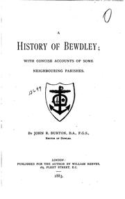 A history of Bewdley by John Richard Burton