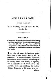 Cover of: Observations on the coasts of Hampshire, Sussex, and Kent: relative chiefly to picturesque beauty: made in the summer of the year 1774.