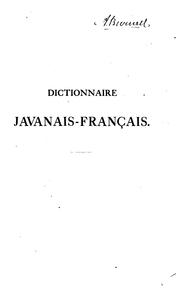Cover of: Dictionnaire javanais-francais