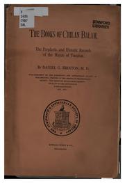 Cover of: The books of Chilan Balam by Daniel Garrison Brinton