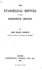 Cover of: The evangelical revival in the eighteenth century
