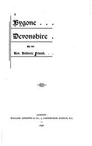 Cover of: Bygone Devonshire