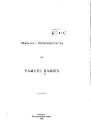 Cover of: Personal reminiscences of Samuel Harris. by Harris, Samuel