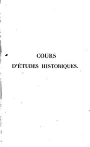 Cover of: Cours D'études historiques by P. C. F. Daunou