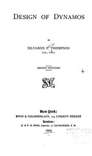 Cover of: Design of dynamos by Silvanus Phillips Thompson