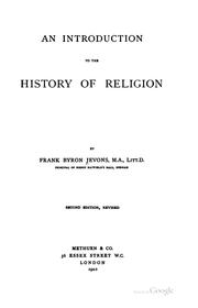 Cover of: An introduction to the history of religion by F. B. Jevons