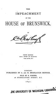 Cover of: The impeachment of the house of Brunswick.