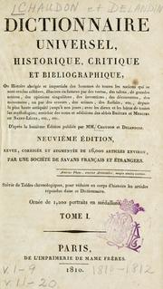 Cover of: Dictionnaire universel, historique, critique, et bibliographique