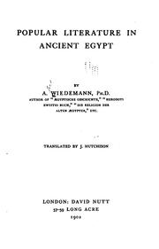 Cover of: Popular literature in ancient Egypt by Alfred Wiedemann