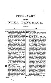 Cover of: A Nika-English dictionary.