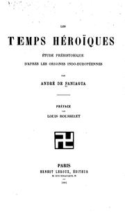 Cover of: Les temps héroïques by André de Paniagua
