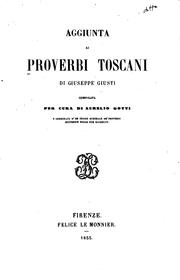 Cover of: Aggiunta ai Proverbi toscani di Giuseppe Giusti