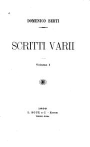 Cover of: Scritti varii ...