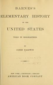Cover of: Barnes's elementary history of the United States told in biographies