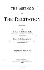 Cover of: The method of the recitation