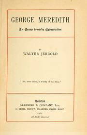 Cover of: George Meredith by Walter Jerrold