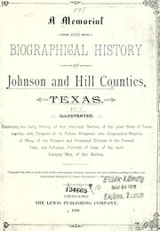 Cover of: A memorial and biographical history of Johnson and Hill counties, Texas by 