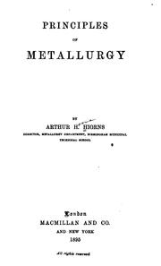 Cover of: Principles of metallurgy