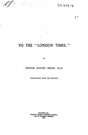 Cover of: To the "London Times".
