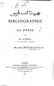 Cover of: ... Bibliographie de la Perse by Moïse Schwab