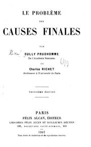 Cover of: Le problème des causes finales