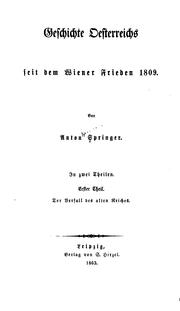 Cover of: Geschichte Oesterreichs seit dem Wiener frieden 1809.