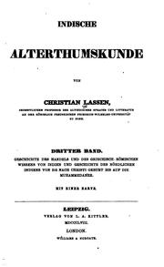 Cover of: Indische alterthumskunde by Christian Lassen