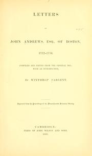 Cover of: Letters of John Andrews by Andrews, John