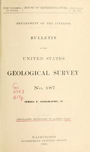 Cover of: Geographic dictionary of Alaska