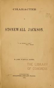 Cover of: Character of Stonewall Jackson. | John W. Daniel
