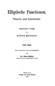 Cover of: Elliptische functionen. by Alfred Enneper